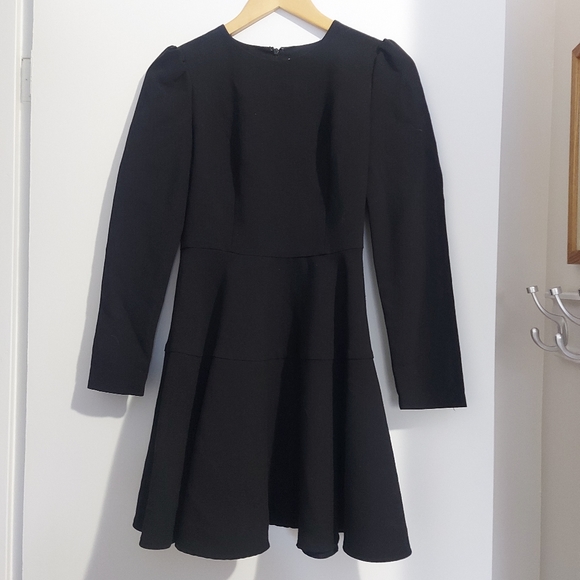 Gal Meets Glam Black Celeste Dress Round Neck Elegant Long Sleeve - Picture 2 of 10